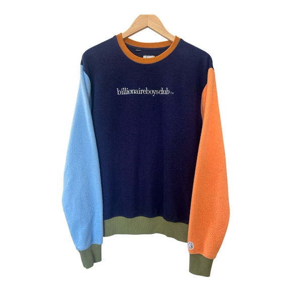 Billionaire Boys Club Crewneck Sweatshirt Men L Oversized Color-Block Streetwear - Picture 1 of 12